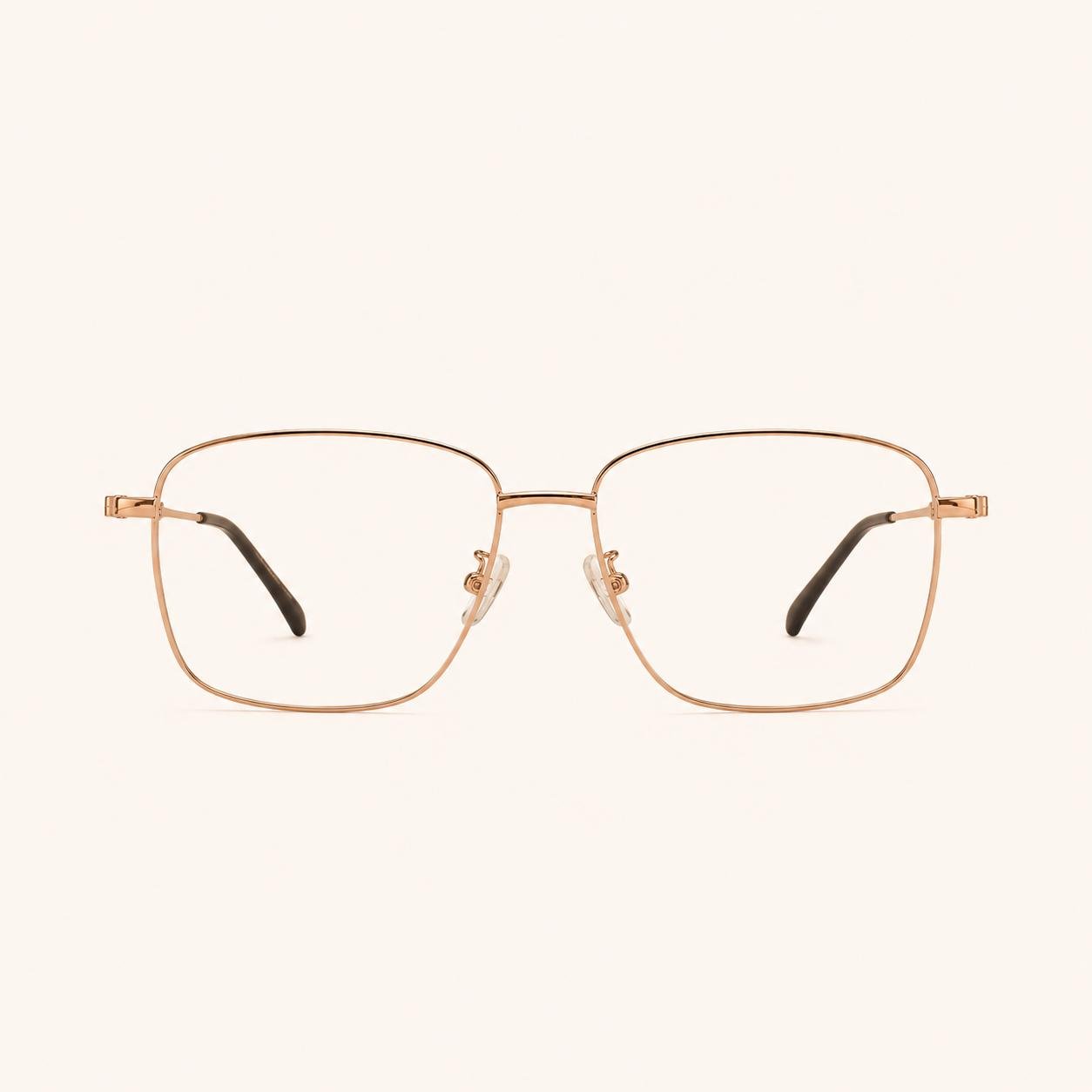 Gold Square Metal Eyeglasses