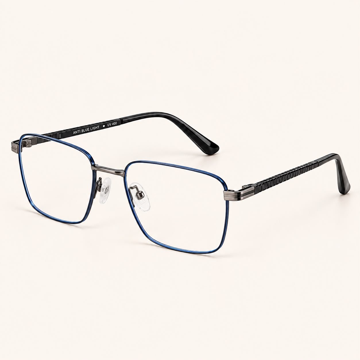 Blue Edge Rectangular Eyeglasses