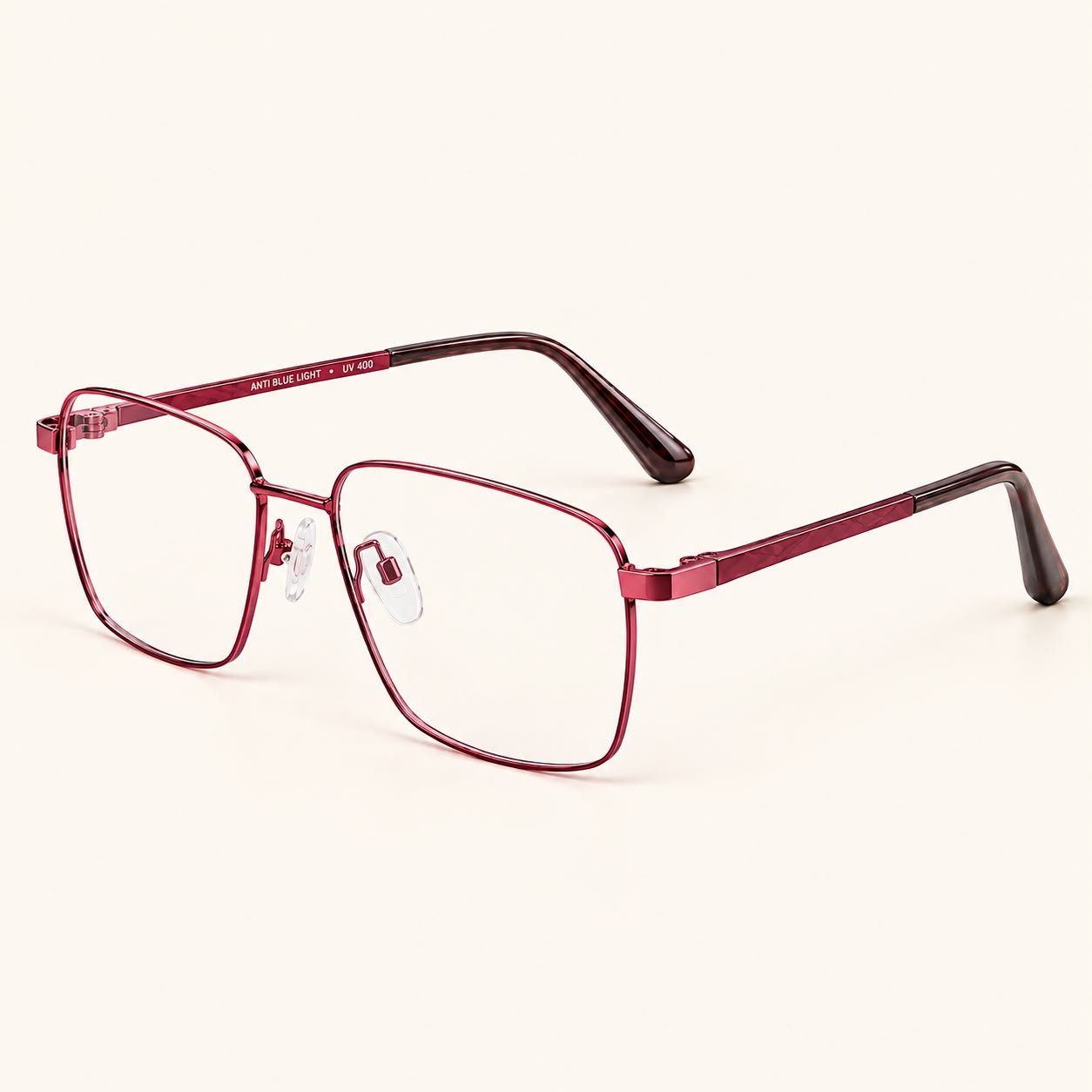 Burgundy Rectangular Eyeglasses